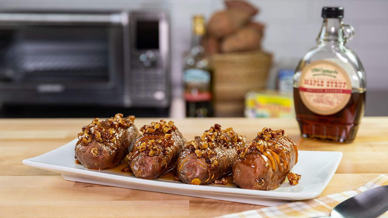 hasselbackmaplepecansweetpotatoes